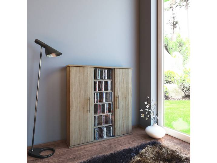 Commode Santo 86 x 92 x 18cm Bois/Marron/Imitation chêne de Sonoma