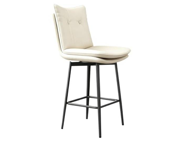 VNCdfhETs Barstuhl Drehbare Barhocker Aus Eisen for Den Heimgebrauch Mit Fußstützen Und Rückenlehnen Barhocker(White)