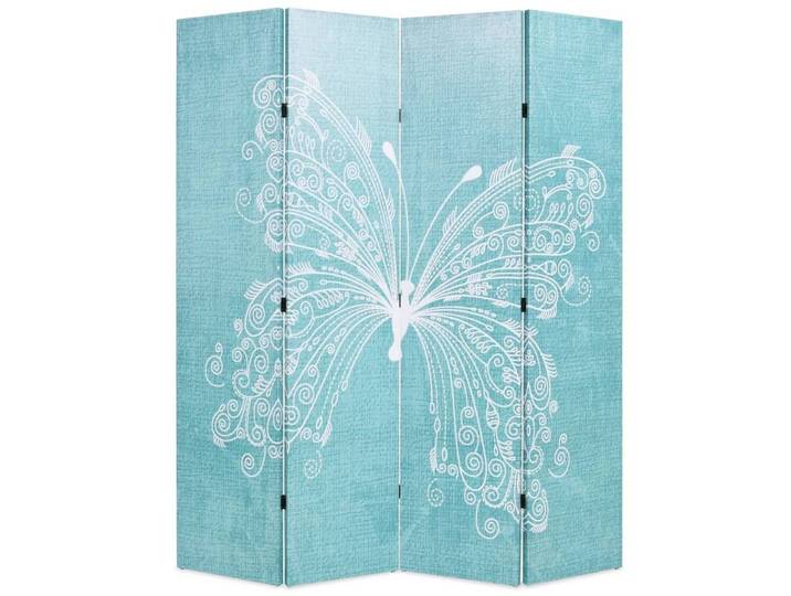 vidaXL Raumteiler Raumteiler klappbar 160 x 170 cm Schmetterling Blau, 1-tlg., Raumteiler klappbar 160x170cm Schmetterling Blau Paravent Trennwand