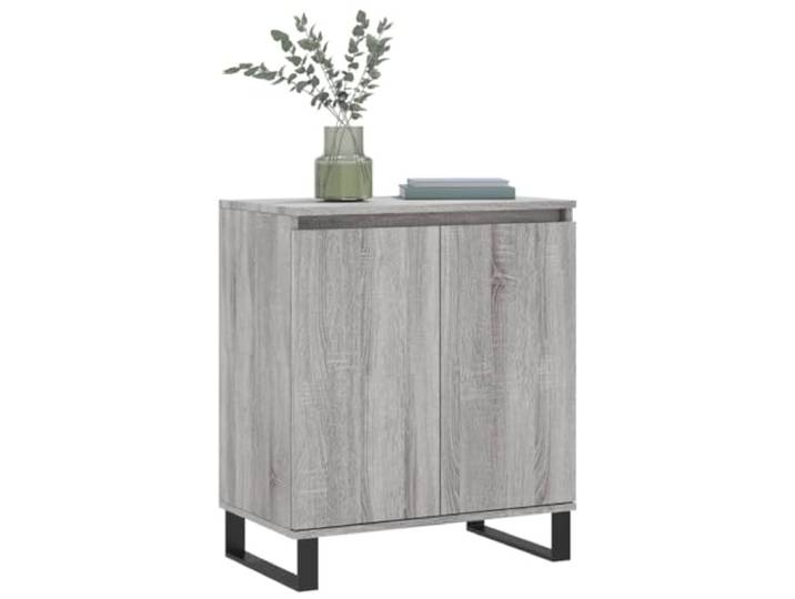 KTHLBRH Anrichte Grau Sonoma 60 x 35 x 70 cm aus mehrschichtigem Holz Eisenbeine, großer Stauraum, Ausstellungsfläche, leicht zu reinigen