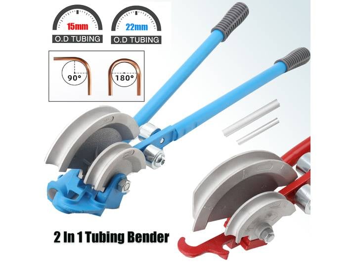 Cintreuse manuelle pour tubes 15+22 mm D.E., machine à cintrer les tubes à double rainure pour tubes en cuivre, laiton, aluminium et acier fin