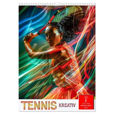 Tennis kreativ (Wandkalender 2026 DIN A3 hoch), CALVENDO Monatskalender