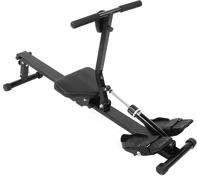 Rudergerät Faltbar mit Magnetbremssystem, Digitaler Fitness-Rudermaschine, Einstellbarer Widerstand, Verstellbare Pedalriemen, 120kg Belastung, 123x48x65 cm
