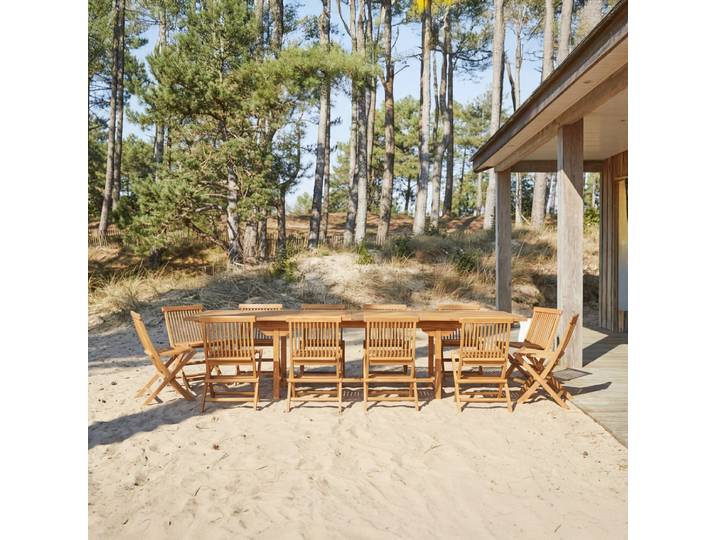 Rechteckige Outdoor Sitzgruppe aus Akazienholz Capri 12 - Dunkelbraun