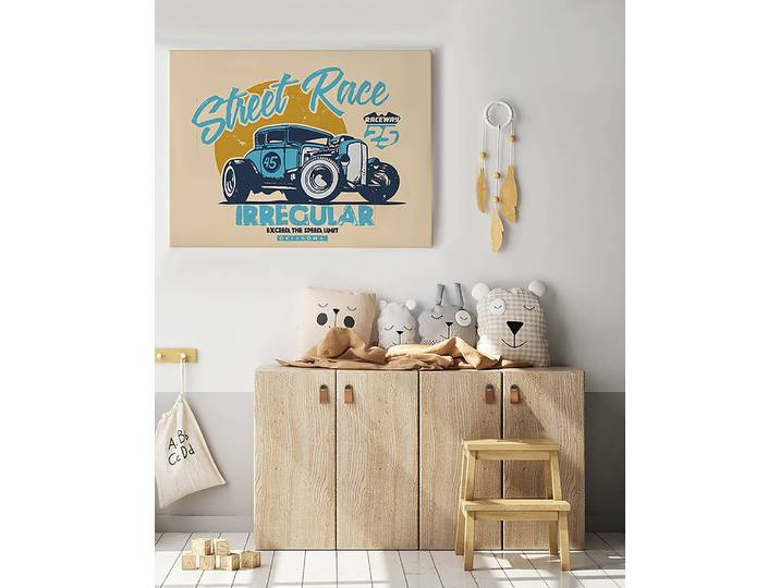 Bild Old School Car 60 x 80cm Multicolor