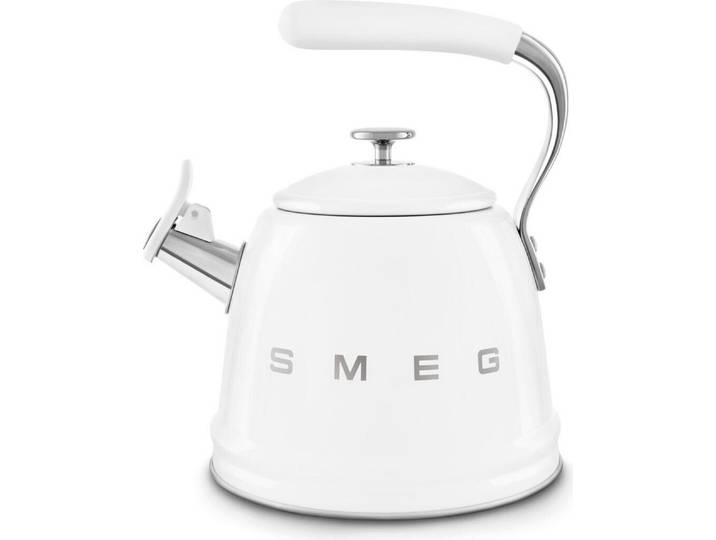 Smeg Wasserkessel WKF01WH Wasserkessel 50s Style Weiß - für alle Herdarten inkl. Indukti, Kein Topf (Retro), 50s Style