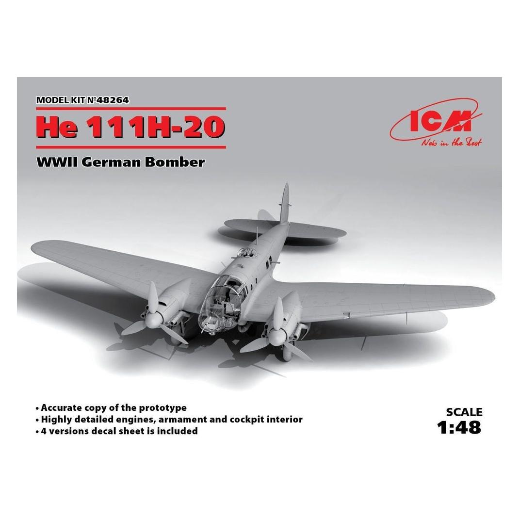 ICM He 111H-20, WWII German Bomber (48264)