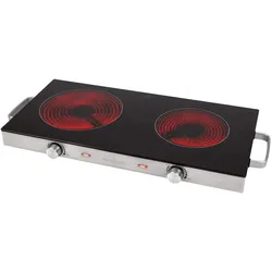 Proficook electric stove PC-DKP 1211 2 burners 2800W, Kochplatte, Silber, Schwarz