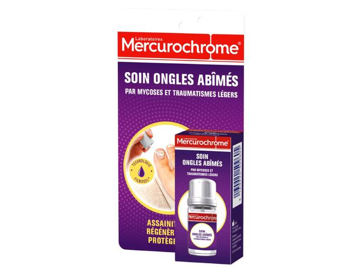 MERCUROCHROME Traitement des ongles abîmés, pour les ongles abîmés par des mycoses et des traumas, 3,3 ml