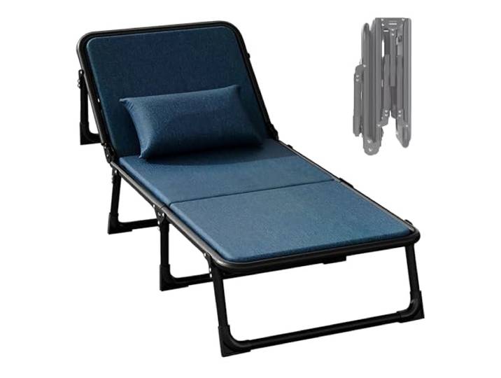 EBzvblxm Klappbett aus Metall und Baumwollleinen Mehrfarbig 180–190 x 56–68 x 30–31 cm: Camping, Zuhause, Büro, Krankenhaus, Nickerchen(Blue,190*68*31cm)