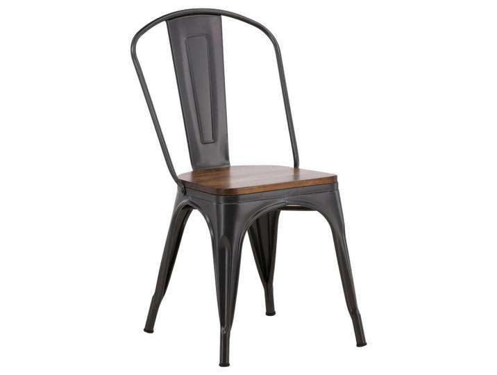 Livetastic Stuhl-Set, Dunkelbraun, Dunkelgrau, Metall, Holz, 36x85x51 cm, Esszimmer, Stühle, Esszimmerstühle, Esszimmerstühle-Set