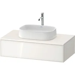 Duravit Zencha Konsolenwaschtischunterbau, 1000x550x281mm, 1 Ausschnitt mittig, ZE4811064840000, Farbe: Front: Weiss (Glas)/Korpus: Weiss supermatt