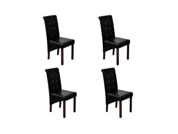 KGHFDVB 4 Esszimmerstühle Schwarz Kunstleder Massivholz k Design k design, ergonomische form, massivholz beine, dunkelbraun lackiert, pflegeleicht, 110 kg belastbar