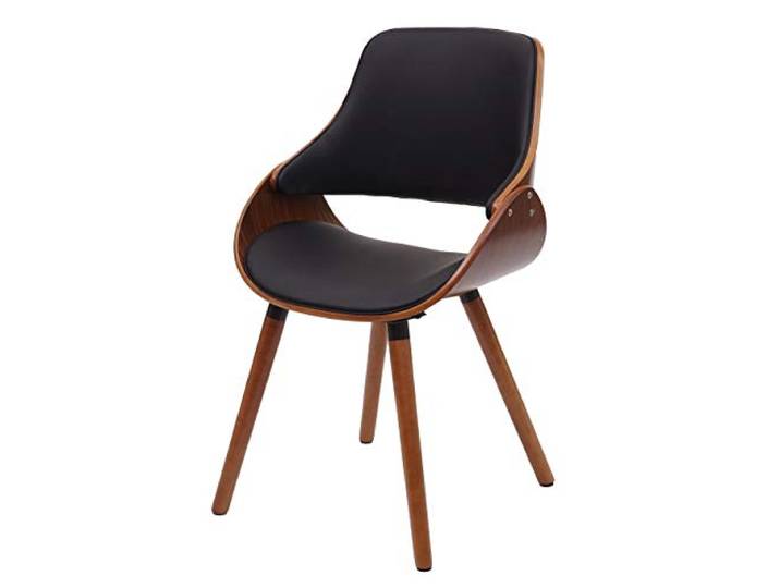 Mendler Esszimmerstuhl HWC-D23 - Kunstleder schwarz Küchenstuhl, Stuhl, Retro-Design