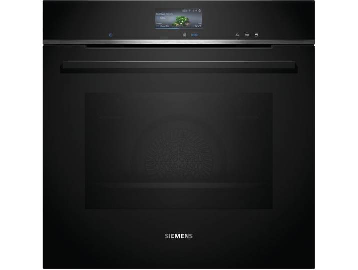 Siemens iQ700, Einbau-Backofen mit Dampfunterstützung, 60 x 60 cm, Schwarz, Edelstahl, HR776G1B1