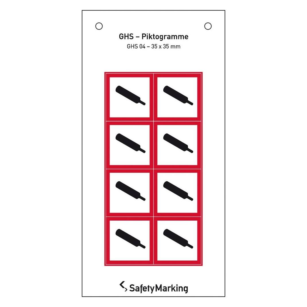 SafetyMarking GHSGefahrenpiktogramm Symbol 04 Gasflasche 3. (30.3552.04)