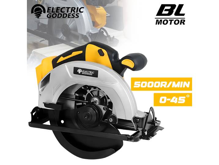 Scies circulaires électriques sans balais pour Dewalt, déesse électrique, réglage pour le calcul, travail, outils de coupe électrique, batterie 20V, 7 pouces