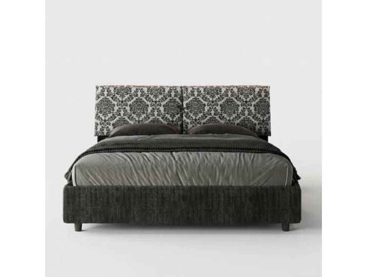 Produce Shop Doppelbett mit Stauraum, 160 x 190 cm, Stoff Mados Jade, Achat, Dunkelgrau