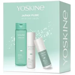 Yoskine, Beauty Geschenkset, Japan Pure Rice Infusion Set Facial Serum 30ml Facial Cream 50ml Rich Facial Essence 200ml (Gesichtspflege Set)