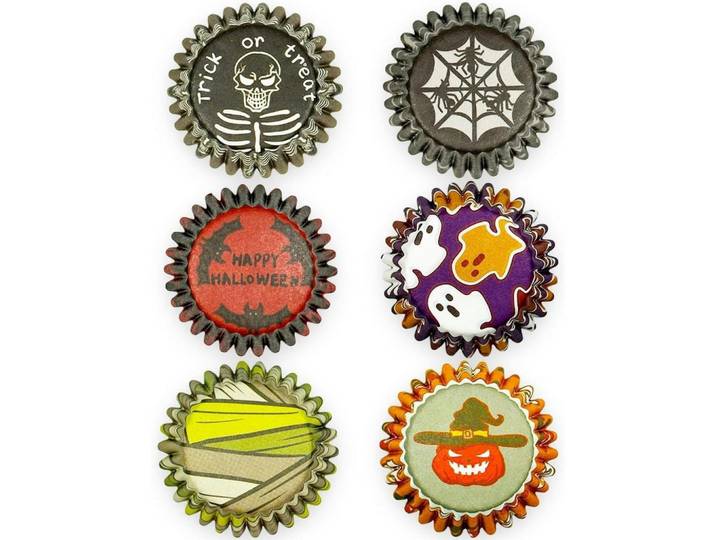 Muffinförmchen 300 Stück Set Halloween-Design Mini, Mehrfarbig, Papier, 3.2x2.1x3.2 cm, Backen & Backzubehör, Backformen, Muffinformen