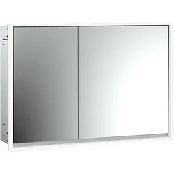 emco loft Lichtspiegelschrank, 1000mm, 2 Türen, Unterputzmodell, aluminium/weiß, 979806115, Ausführung: breite Tür rechts
