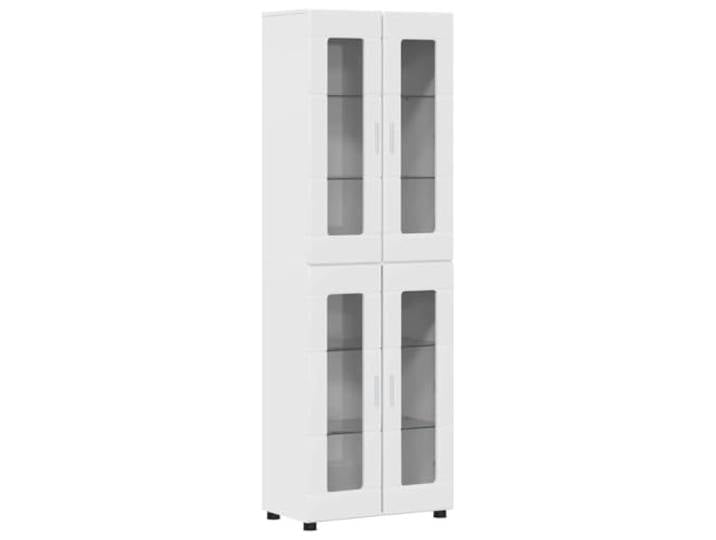 Hochglänzend Schrank Weiß 60 x 35 x 182 cm Aus Holzwerkstoffen, Für den modernen Innenraum, Geräumig, leicht zu reinigen