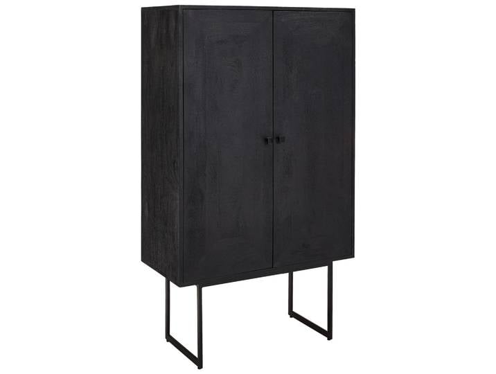 Livetastic Highboard, Schwarz, Holz, Metall, Mangoholz, vollmassiv, Holz, 85x145x40 cm, Holzmöbel, Kleinmöbel Holz, Holzkommoden, Highboards Holz