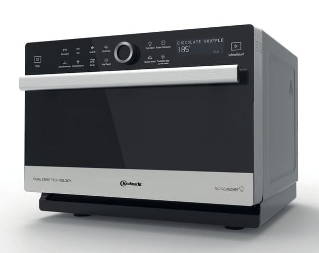 Bauknecht MW3391SX Freistehende Heißluft Mikrowelle 1000 W Größe: groß 7 Stufen Dampfgaren Grill (Schwarz/Grau) MW 3391 SX