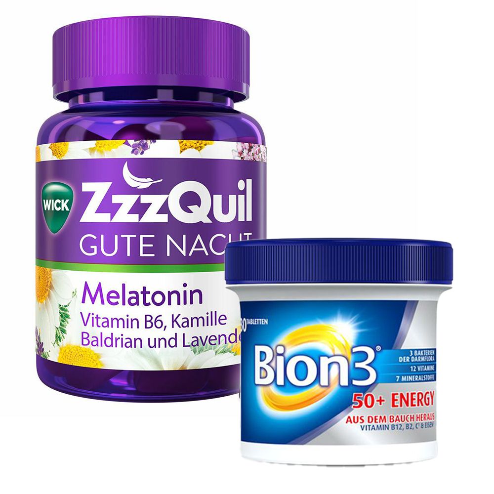 Wick ZzzQuil Gute Nacht + Bion3 50+ Energy Tabletten 1 St Set