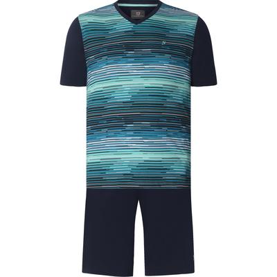 Schlafanzug JAN VANDERSTORM "Kurzer Schlafanzug AUDUN", Herren, Gr. XXL, blau (türkis), Obermaterial: 100% Baumwolle CO., Homewear-Sets Schlafanzug