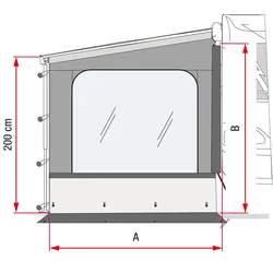 Fiamma Side W Pro Seitenwand mit großem Fenster für Fiamma F80L XL