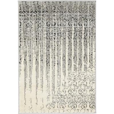 Teppich "Good Times, LAGERRÄUMUNG", grau (grau, elfenbeinfarben), B:66cm H:13mm L:91cm, Polypropylen (PP), MYFLAIR MÖBEL & ACCESSOIRES, Teppiche, Teppich, Kurzflor, gewebt, Ornamente, Vintage-Optik