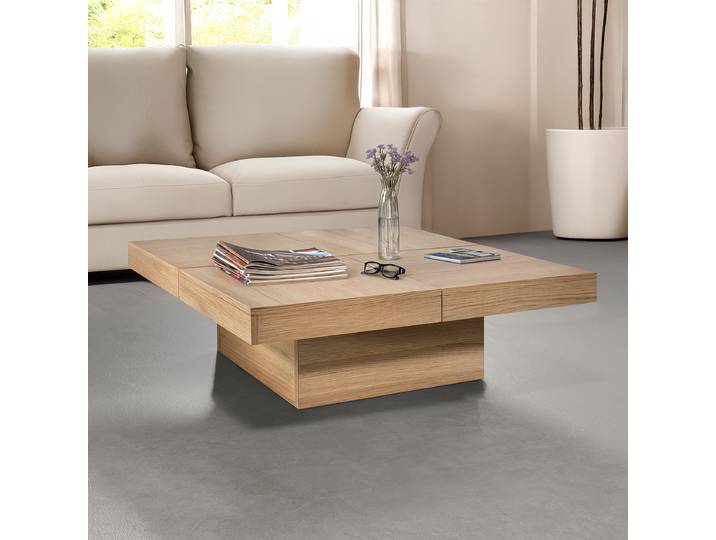 Couchtisch 90 x 30 x 90cm Braun/Beige