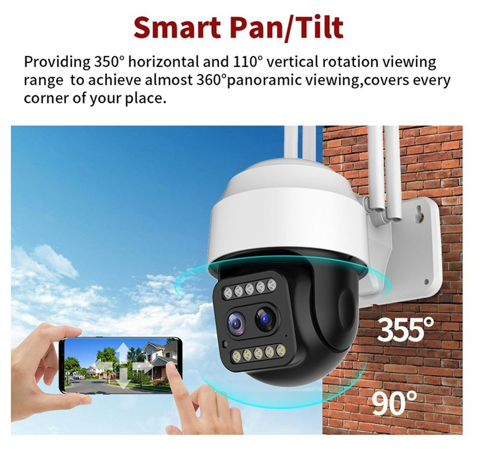 DrPhone IPCAM7 PTZ IP Camera - Full HD 2MP - Pan & Tilt Wifi Bewakingscamera - IP66 Waterdicht