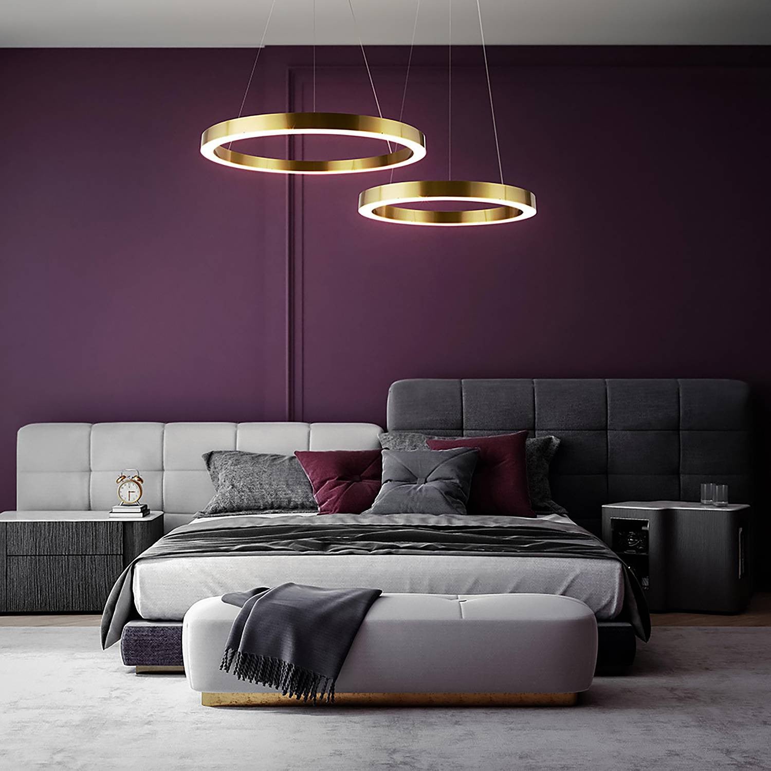Maytoni Saturno LED hanglamp, goud/messing, rond, Ø 60 cm