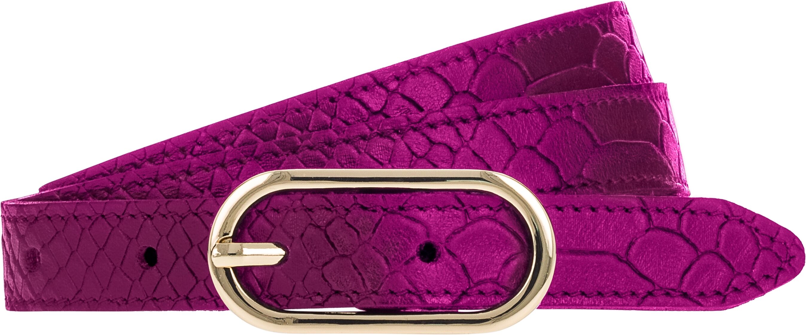 Ledergürtel TAMARIS, Damen, Gr. 105, pink (brombeere), Rindsleder, gemustert, unifarben, Gürtel Ledergürtel, mit Doppelschliesse, gemusterte Optik, im Casual Stil brombeere 105