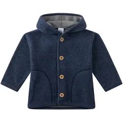 Sanetta Wollfleece-Jacke mit Kapuze, blau, 92