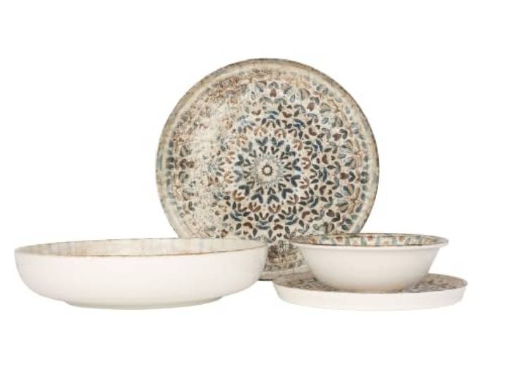 Rinart Geschirrset - Aztec - 24 teilig - 6 Personen - Porzellan