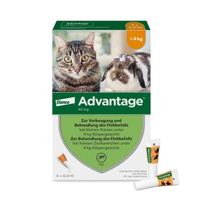 Advantage 40 mg Lsg.f.kl.Katzen/kl.Zierkaninchen 4x0,4 ml Lösung