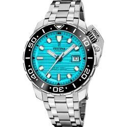 Festina Automatik Herren Swiss Made F20043/5 - blau,silber - 47.3mm