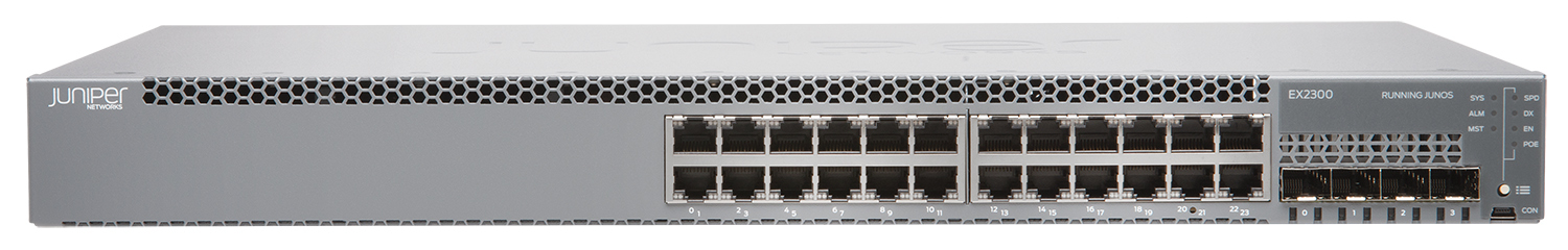 Juniper EX2300, Managed, L2/L3, Gigabit Ethernet (10/100/1000), Power over Ethernet (PoE), Rack-Einbau, 1U
