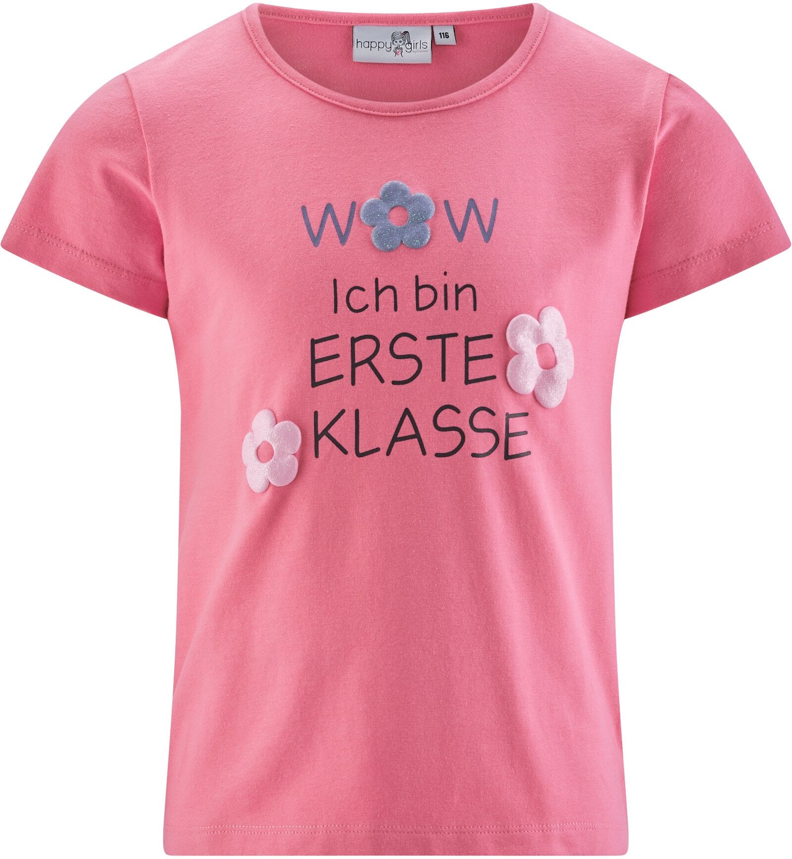 Sommerkleid HAPPY GIRLS "Shirt", Mädchen, Gr. 116, EURO-Größen, rosa (candy), Stoff, 100% Baumwolle, normal, Kleider Sommerkleid