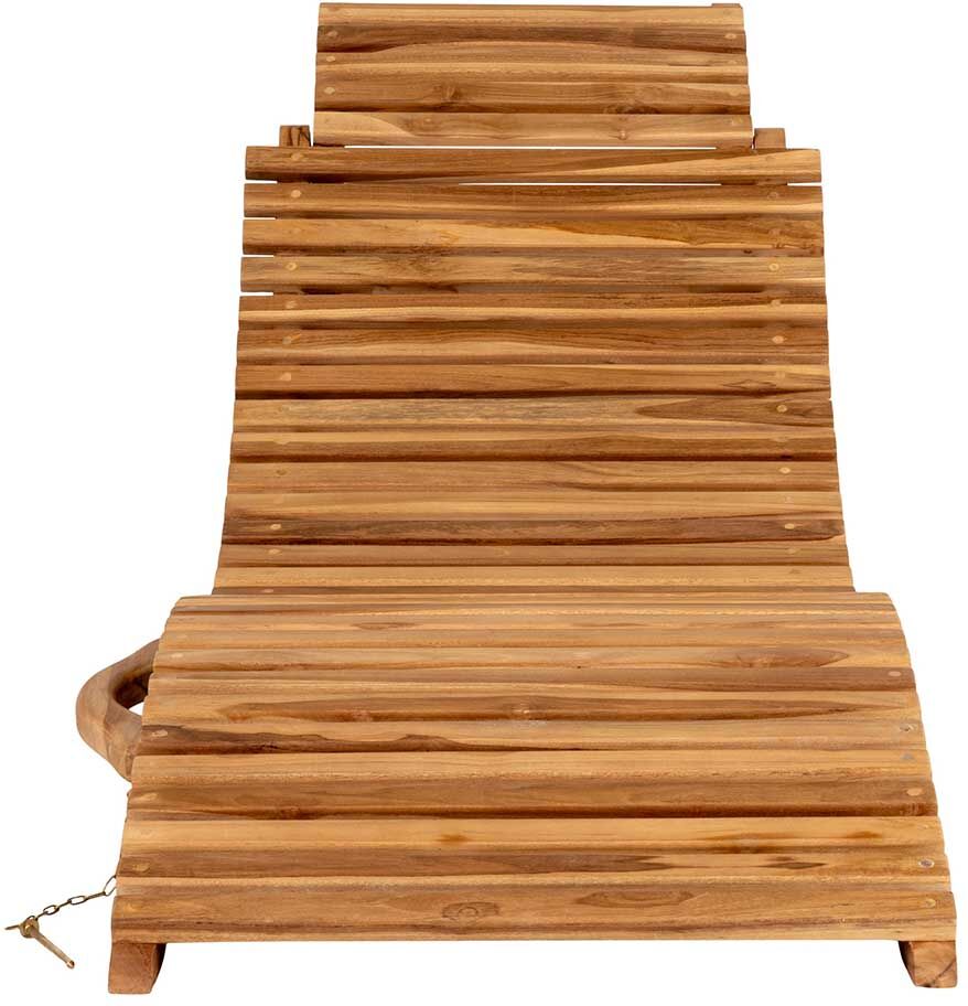 Pharao24.de Outdoor Liege aus Teak Massivholz zusammenklappbar