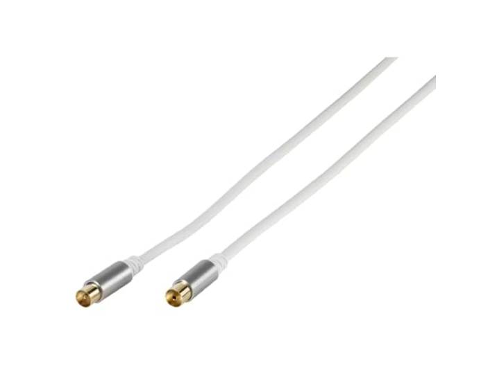 Vivanco 43155 coaxkabel 10 m wit - coaxkabel (10 m, mannelijk/mannelijk, recht, goud, wit)