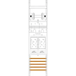 f-tronic 7141211 Zählerfeld E16LDS-HSP,H=1050mm, 1-feldrig, 2-eHZ lange Kabel, mit DS, 2 HSP E16LDSHSP