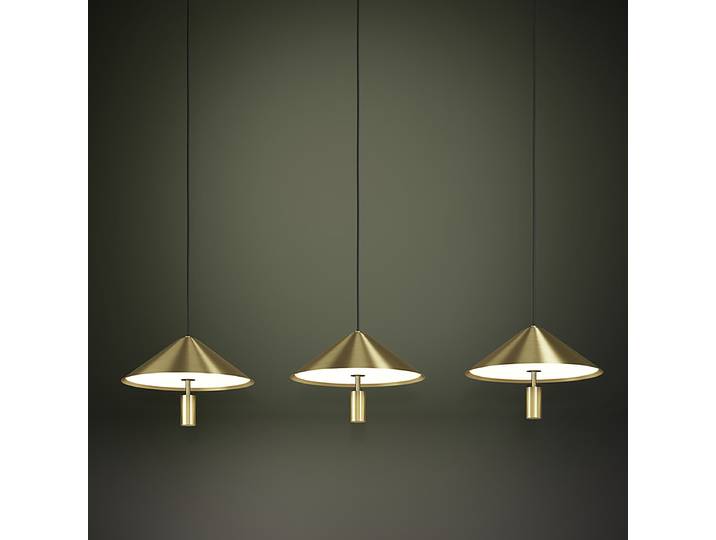 Suspension LED 97 x 150 x 27cm Laiton/Noir 3 acier thermolaqué polycarbonate LED Module LED