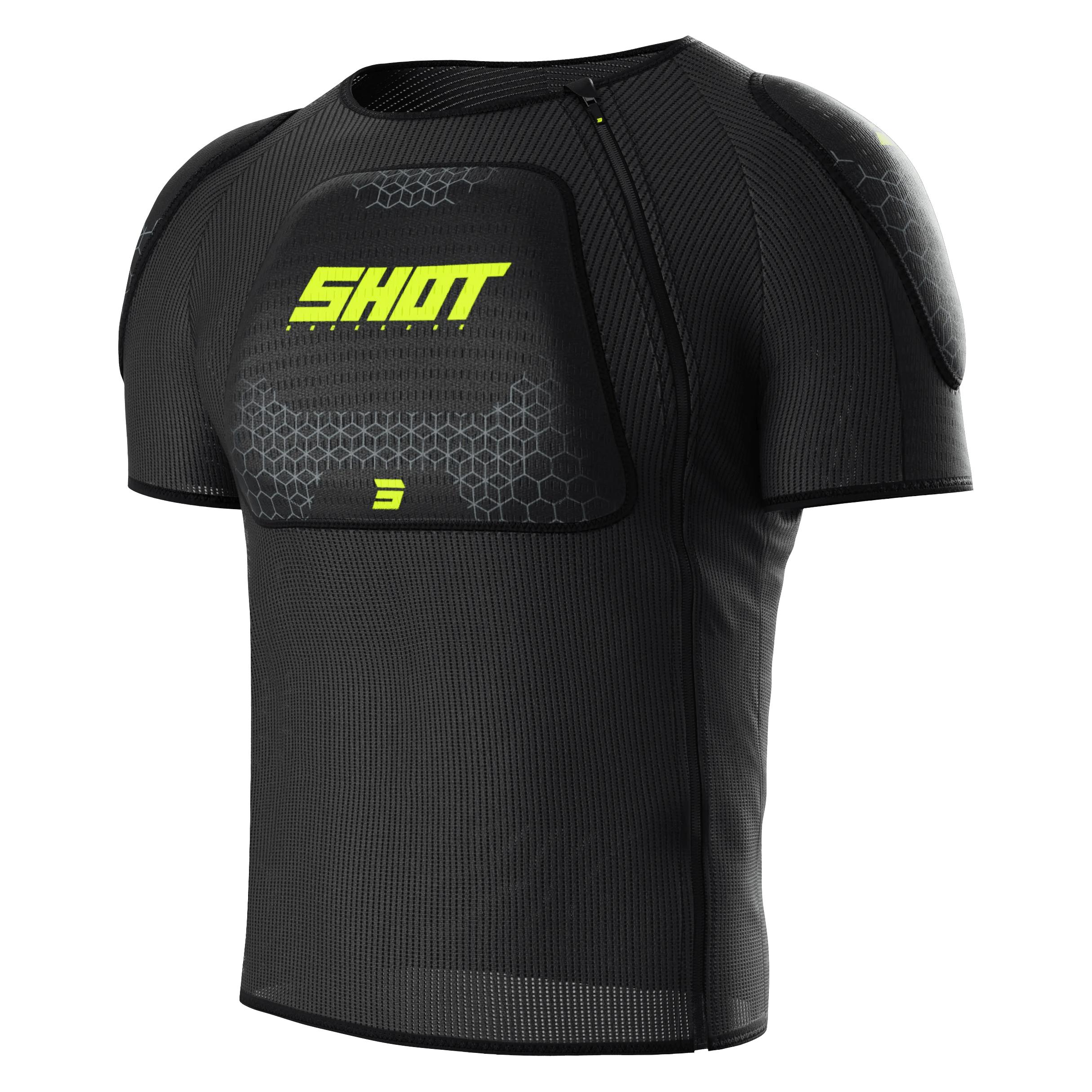 Shot racegear Protektoren T-Shirt Shot Airlight Sw/Neongelb S (S, Brustprotektor, Rückenpanzer, Einzelstück) (A06-22A1-A01-08)