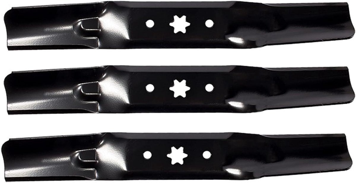 Set van 3 Grasmaaier messen van koolstofstaal, 47.3 cm, zwart