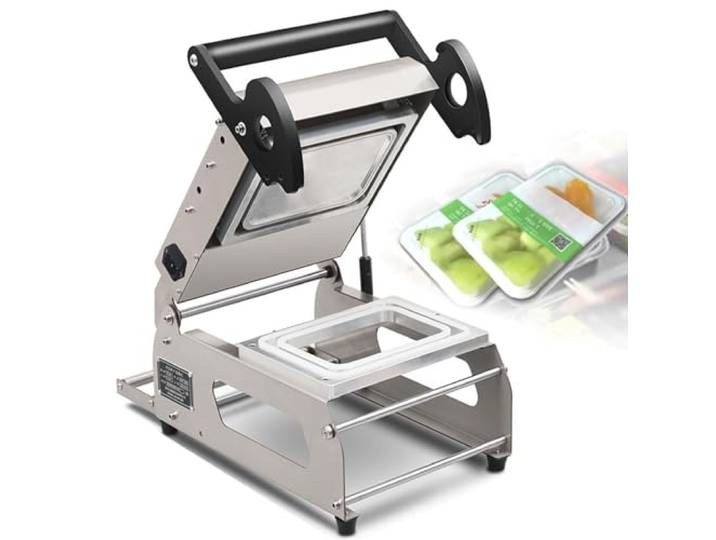 Takeaway Box Versiegelungsmaschine, Handdruck Vakuumiergerät, 7-8 Mal/Minute, For Mitnehmen Langlebiger Effizienter Versiegeler Temperatur Regelbar, For Mitnahmeboxen(18 * 12cm/7.09 * 4.72in)