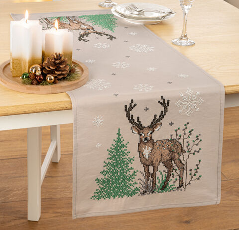 Stickläufer "Hirsch Winter"